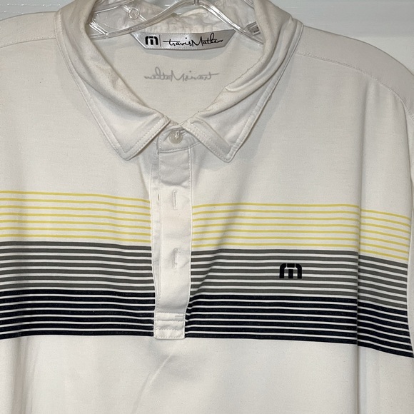 Travis Mathew Yellow, Blue, Gray Men’s Polo - Picture 2 of 5